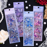 Dark Brilliant Moonlight Star 3D Sky Castle Series Stickers - Set of 6 Sheets,Stickers